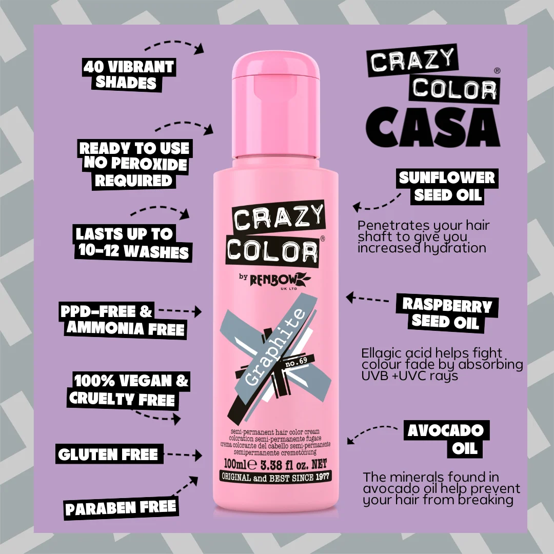 Graphite (Light Steel) - Semi-Permanent Hair Dye - Crazy Color - Image 5
